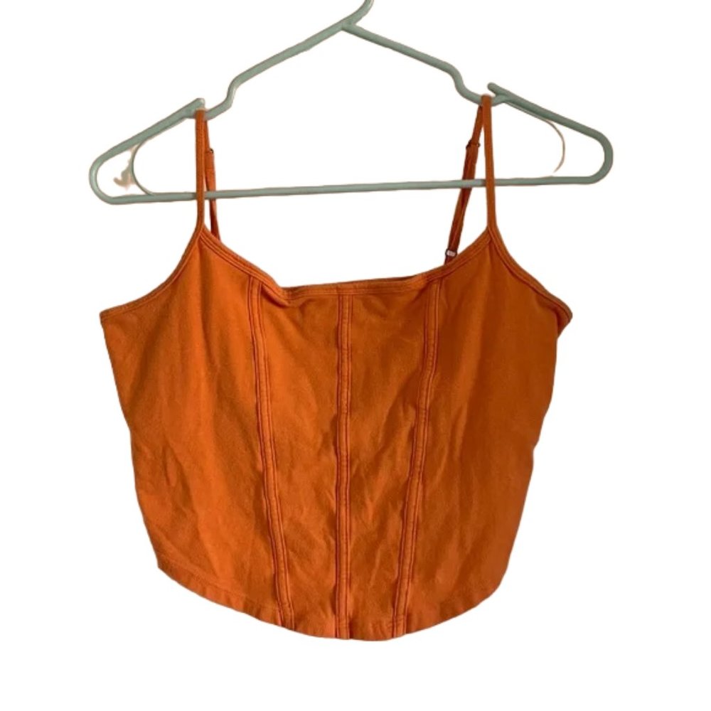 Hollister Orange Tank Top Crop Top Corset Women’s Size Large